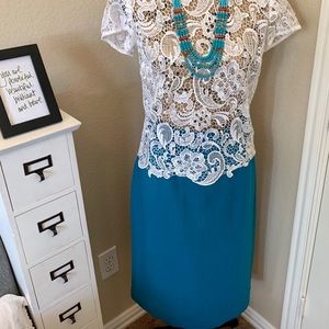Sag Harbor Aqua Wool Skirt Sz 16W